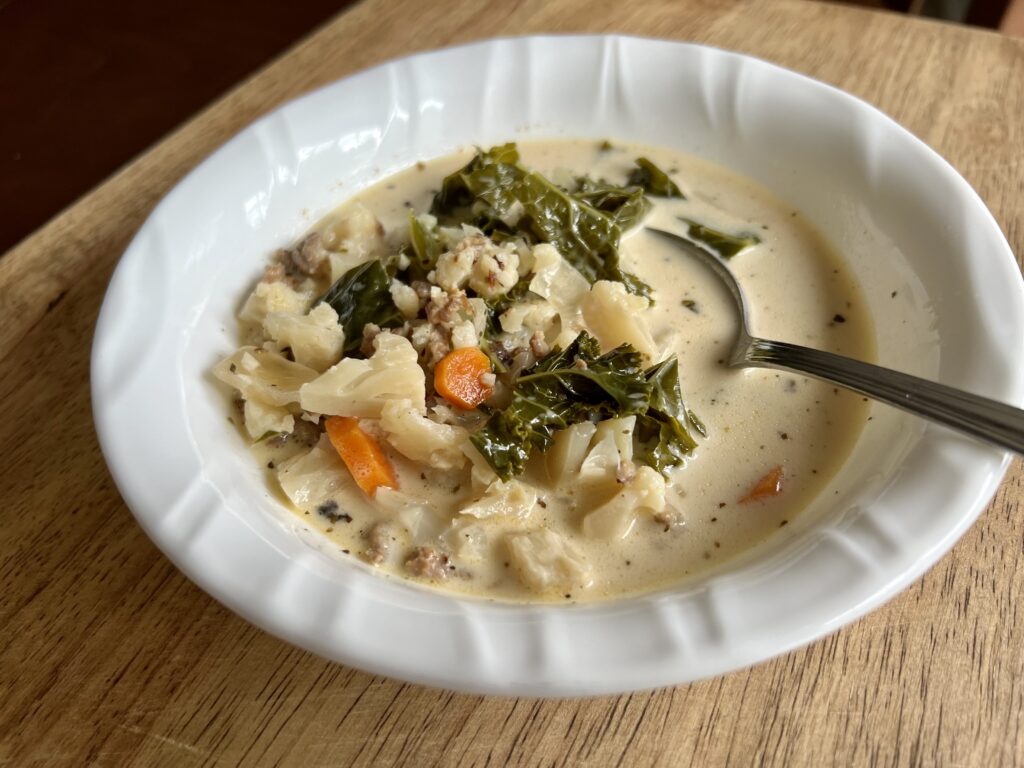 Sausage Kale and Cauliflower Soup