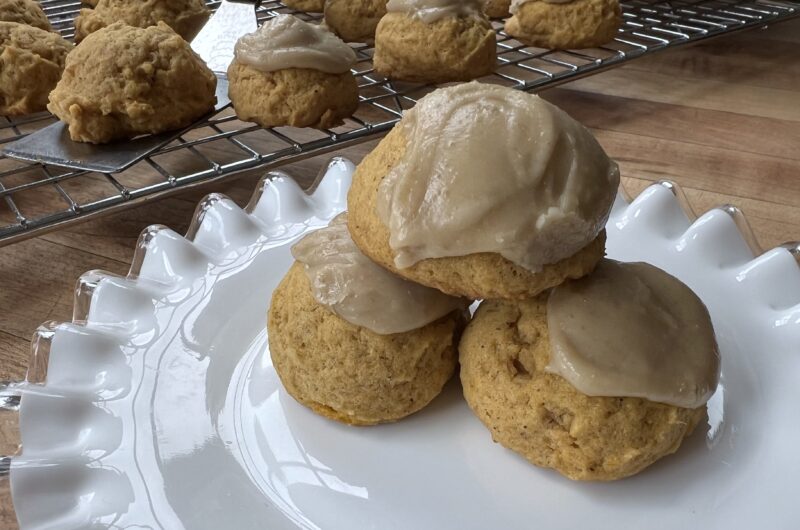 Pumpkin Cookies with Brown Sugar Icing