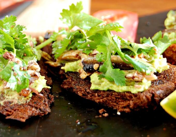 Peppered Sardine Toast with Cilantro and Lime